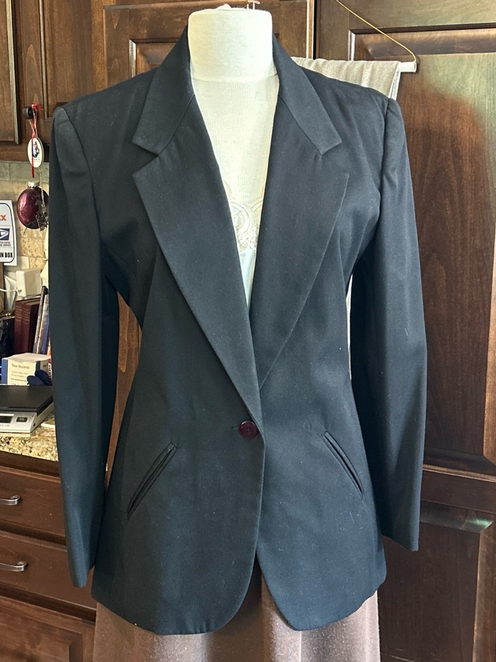 1990’s j.a. Payne Classic Chanel Style Black Women's Single-Button Blazer Sz 10